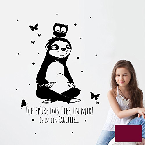 Wandtattoo Wandbild Wandaufkleber Aufkleber Faultier Eule das Tier in mir M2048 - ausgewählte Farbe: *beere* ausgewählte Größe: *M - 56cm breit x 56cm hoch* Wandtattoo Wandbild Wandaufkleber Aufkleber Faultier Eule das Tier in mir M2048 - ausgewählte Farbe: *beere* ausgewählte Größe: *M - 56cm breit x 56cm hoch* von ilka parey wandtattoo-welt
