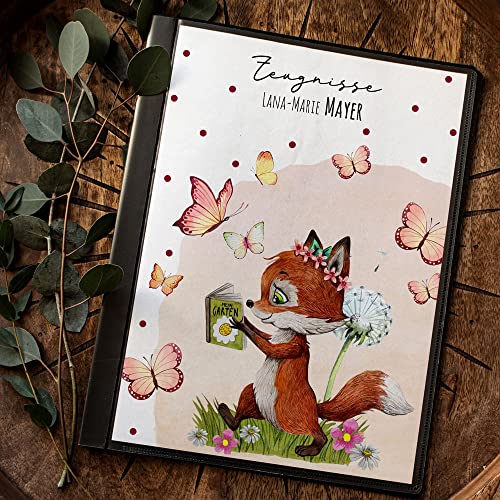 Zeugnismappe mit 20 Folien Fuchs Füchschen mit Buch Pusteblume Schmetterlinge personalisierbar Schulanfang Schulanfänger Einschulung Wunschname zm09 - ausgewählte Größe: *Zeugnismappe 20 Folien* Zeugnismappe mit 20 Folien Fuchs Füchschen mit Buch Pusteblume Schmetterlinge personalisierbar Schulanfang Schulanfänger Einschulung Wunschname zm09 - ausgewählte Größe: *Zeugnismappe 20 Folien* von ilka parey wandtattoo-welt