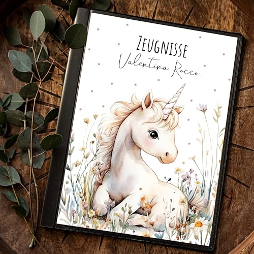 ilka parey Zeugnismappe 20er A4 Einhorn unicorn personalisierbar Schulanfang Schulanfänger Einschulung Wunschname Name zm76 von ilka parey wandtattoo-welt