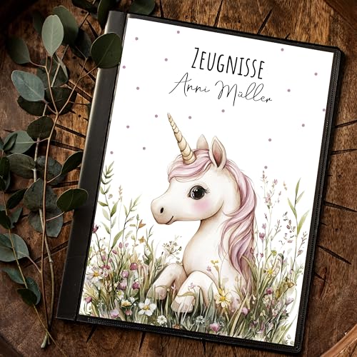 ilka parey Zeugnismappe 20er A4 Einhorn unicorn personalisierbar Schulanfang Schulanfänger Einschulung Wunschname Name zm77 von ilka parey wandtattoo-welt