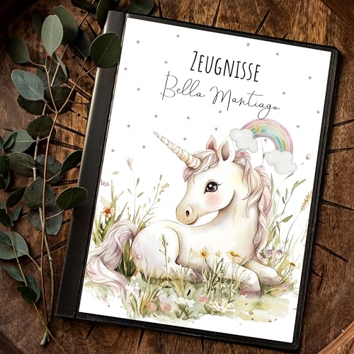ilka parey Zeugnismappe 20er A4 Einhorn unicorn personalisierbar Schulanfang Schulanfänger Einschulung Wunschname Name zm79 von ilka parey wandtattoo-welt