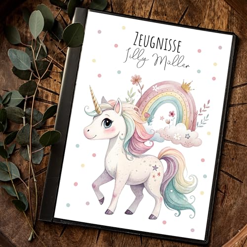 ilka parey Zeugnismappe 20er A4 Einhorn unicorn personalisierbar Schulanfang Schulanfänger Einschulung Wunschname Name zm85 von ilka parey wandtattoo-welt