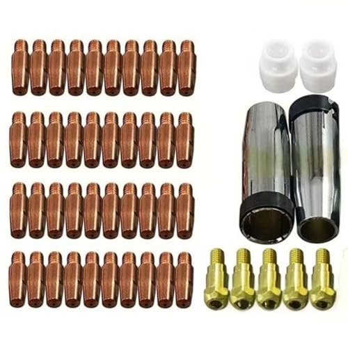 48pcs -Schweißspitzen, hitzebeständige Mig -Schweißer -Düsen -Kit, einfach zu installierende Kupferdüsen und Kontakttipps für Gas- und Gas ohne Schweißmaschinendüse 48pcs -Schweißspitzen, hitzebeständige Mig -Schweißer -Düsen -Kit, einfach zu installierende Kupferdüsen und Kontakttipps für Gas- und Gas ohne Schweißmaschinendüse von imFreienawn