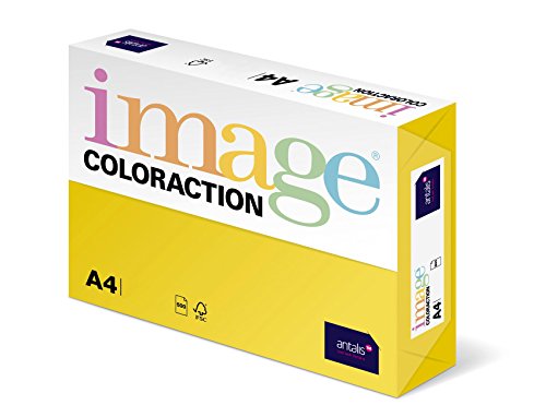 Image Coloraction Canary - farbiges Kopierpapier - DIN A4, 210 x 297 mm, 160 g/m² - buntes, holzfreies Druckerpapier für Kopierer - 250 Blatt - Kanariengelb von Image Coloraction