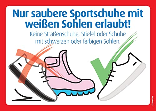 immi 1x Nur saubere Sportschuhe mit weißen Sohlen erlaubt. Aufkleber Folie, A4 von immi