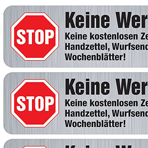 immi 4 St. XXL Keine Werbung Aufkleber, Edelstahl-Optik, 100x31mm immi 4 St. XXL Keine Werbung Aufkleber, Edelstahl-Optik, 100x31mm von immi