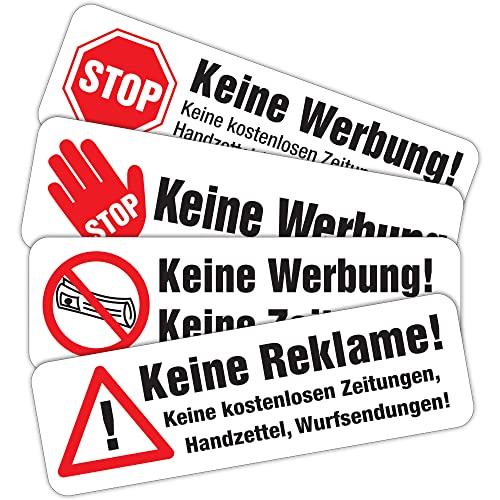 immi 4 Variationen Keine Werbung Aufkleber, matt, wetterfest immi 4 Variationen Keine Werbung Aufkleber, matt, wetterfest von immi
