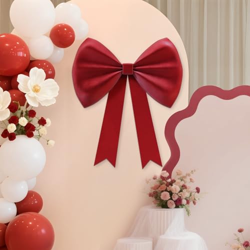 Rote Schleife, Kokett-Geburtstagsdekorationen: große Schleifen, Party-Themen-Hintergrund, 76,2 cm, große Raumwanddekoration, riesige Tür, Hochzeit, Verlobung, Brautschmuck, Junggesellinnenabschied von imprsv