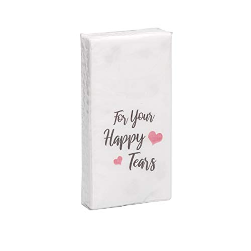 10 x 10 Taschentücher Freudentränen 'For Your Happy Tears' TAUPE-ROSA zur Hochzeit, Taufe oder Kommunion von in due