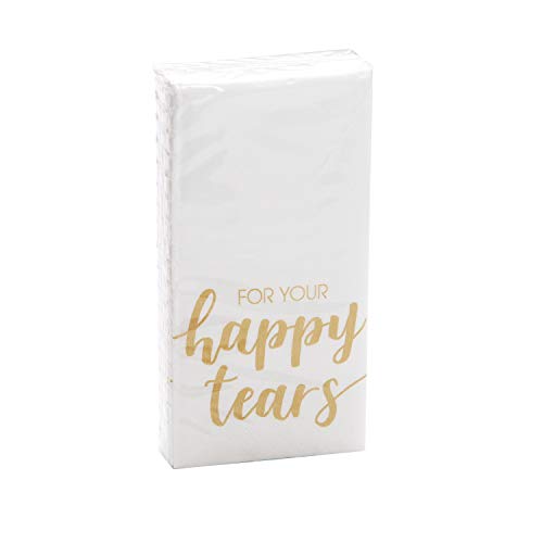 in due Taschentücher Freudentränen 10 x 10 Stück 'For Your Happy Tears' Gold zur Hochzeit/Wedding von in due