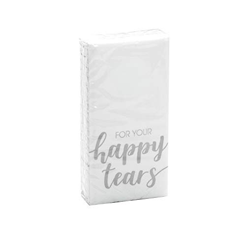 in due Taschentücher Freudentränen 10 x 10 Stück 'For Your Happy Tears' Silber zur Hochzeit/Wedding von in due