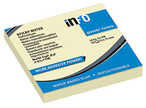 POWER Notes, extrastarke Haftkraft, gelbe Haftnotizen,75 x 75mm, FSC-Siegel,100 Blatt pro Block,12 Blöcke pro Pack POWER Notes, extrastarke Haftkraft, gelbe Haftnotizen,75 x 75mm, FSC-Siegel,100 Blatt pro Block,12 Blöcke pro Pack von inFO Notes