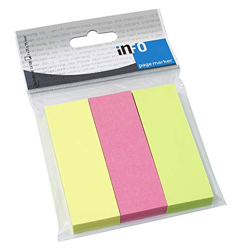 Pagemarker brilliantmix, 3 Blöcke mit je 100 Blatt im Polybeutel, je 25 x 75mm von inFO Notes