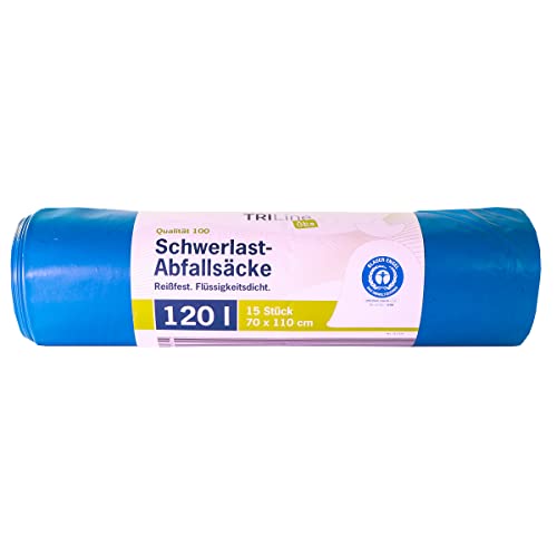 inapa Müllsack/Gartenabfallsack Triline 120l blau – ✓extra stark ✓belastbar ✓100% recyclingfähig – 1 Rolle/15 Stück inapa Müllsack/Gartenabfallsack Triline 120l blau – ✓extra stark ✓belastbar ✓100% recyclingfähig – 1 Rolle/15 Stück von inapa