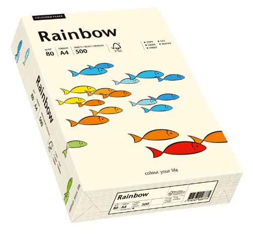 Papyrus 88042249 Drucker-/Kopierpapier bunt, Bastelpapier: Rainbow 80 g/m², A4 500 Blatt, matt, hellchamois von Papyrus