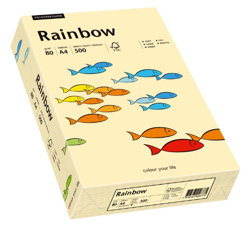 Papyrus 88042275 Drucker-/Kopierpapier farbig: Rainbow 80 g/m² DIN-A4, 500 Blatt Buntpapier, matt, chamois (beige) von inapa