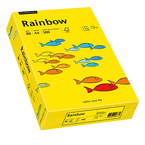 Papyrus 88042387 Drucker-/Kopierpapier farbig, Bastelpapier: Rainbow 80 g/m², A4 500 Blatt, Matt, intensivgelb Papyrus 88042387 Drucker-/Kopierpapier farbig, Bastelpapier: Rainbow 80 g/m², A4 500 Blatt, Matt, intensivgelb von Papyrus