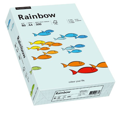 Papyrus 88042695 Drucker-/Kopierpapier farbig: Rainbow 80 g/m², A4 500 Blatt hellblau von Papyrus