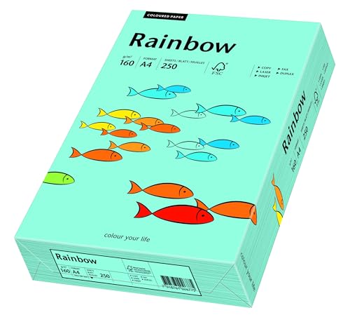 Papyrus 88042725 Drucker-/Kopierpapier farbig, Bastelpapier: Rainbow 160 g/m², A4, 250 Blatt Buntpapier, mittelblau von Papyrus