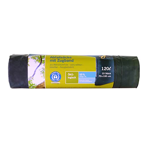 inapa Müllsack/Gartenabfallsack Secolan 120l mit Zugband – reißfest, belastbar, 100% recyclingfähig – 1 Rolle/10 Stück inapa Müllsack/Gartenabfallsack Secolan 120l mit Zugband – reißfest, belastbar, 100% recyclingfähig – 1 Rolle/10 Stück von inapa