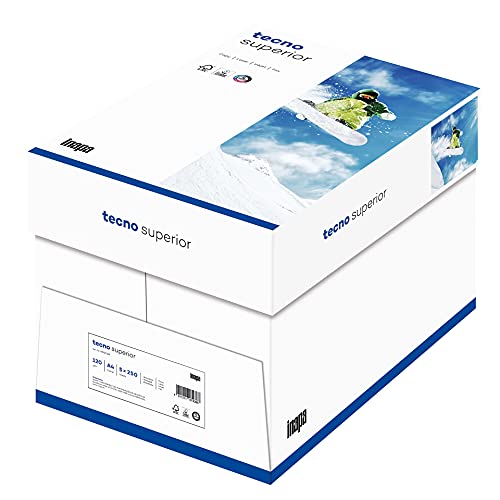 inapa Drucker-/ Kopierpapier tecno Superior: 120 g/m², A4, 1.250 Blatt (5x250), hochweiß von inapa