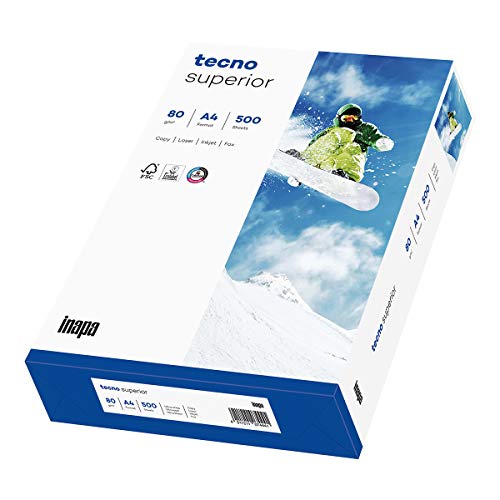 inapa Drucker-/ Kopierpapier tecno Superior: 80 g/m², A4, 500 Blatt, hochweiß von inapa