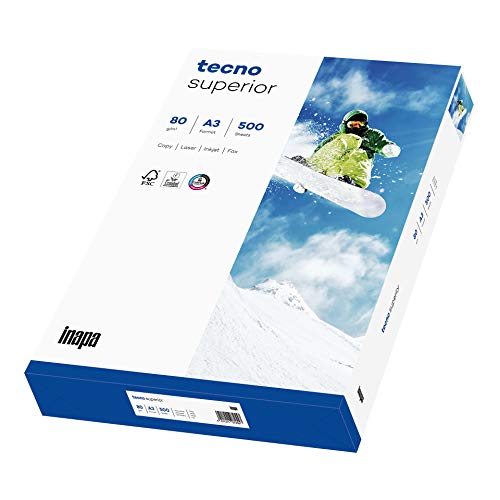 inapa Drucker-/ Kopierpapier tecno Superior: 80 g/m², A3, 500 Blatt, hochweiß inapa Drucker-/ Kopierpapier tecno Superior: 80 g/m², A3, 500 Blatt, hochweiß von inapa