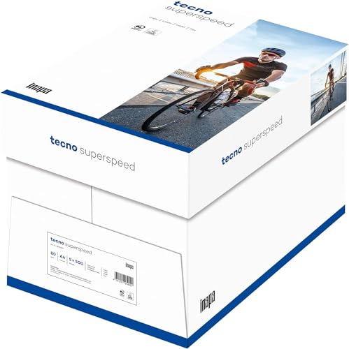 inapa Drucker-/ Kopierpapier tecno Superspeed: 80 g/m², A4, 2.500 Blatt (5x500) hochweiß von inapa