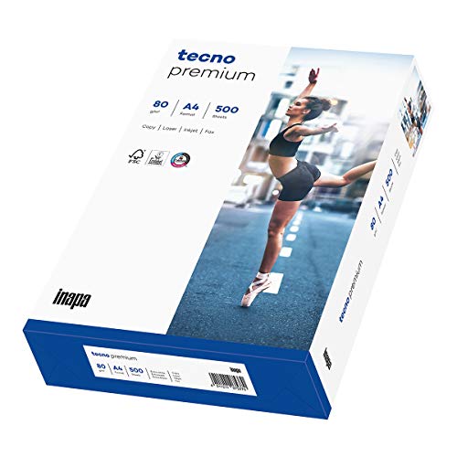 inapa Drucker-/Kopierpapier tecno Premium: 80 g/m², A4, hochweiß, 500 Blatt von tecno