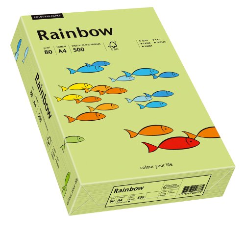 Papyrus 88042607 Drucker-/Kopierpapier bunt, Bastelpapier: Rainbow 80 g/m ² DIN-A4, 500 Blatt, matt, leuchtend grün von Papyrus