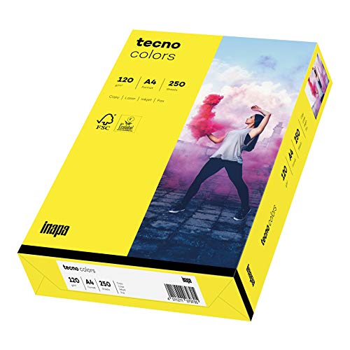 inapa farbiges Druckerpapier, buntes Papier tecno Colors: 120 g/m², A4, 250 Blatt, gelb inapa farbiges Druckerpapier, buntes Papier tecno Colors: 120 g/m², A4, 250 Blatt, gelb von inapa