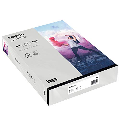 inapa farbiges Druckerpapier, buntes Papier tecno Colors: 80 g/m², A3, 500 Blatt, grau inapa farbiges Druckerpapier, buntes Papier tecno Colors: 80 g/m², A3, 500 Blatt, grau von inapa