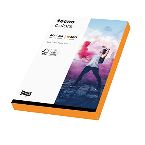 inapa farbiges Druckerpapier, buntes Papier tecno Colors: 80 g/m², A4, 100 Blatt, neon orange inapa farbiges Druckerpapier, buntes Papier tecno Colors: 80 g/m², A4, 100 Blatt, neon orange von inapa