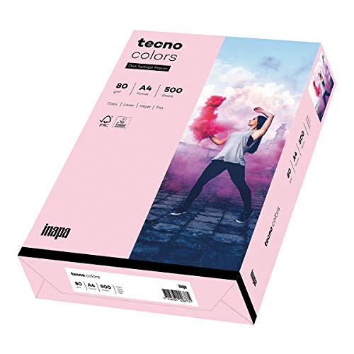 inapa farbiges Druckerpapier, buntes Papier tecno Colors: 80 g/m², A4, 500 Blatt, hellrosa inapa farbiges Druckerpapier, buntes Papier tecno Colors: 80 g/m², A4, 500 Blatt, hellrosa von inapa