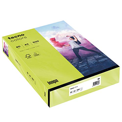 inapa farbiges Druckerpapier, buntes Papier tecno Colors: 80 g/m², A3, 500 Blatt, leuchtend grün inapa farbiges Druckerpapier, buntes Papier tecno Colors: 80 g/m², A3, 500 Blatt, leuchtend grün von inapa
