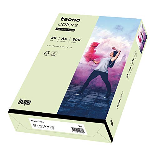 inapa farbiges Druckerpapier, buntes Papier tecno Colors: 80 g/m², A4, 500 Blatt, hellgrün inapa farbiges Druckerpapier, buntes Papier tecno Colors: 80 g/m², A4, 500 Blatt, hellgrün von inapa