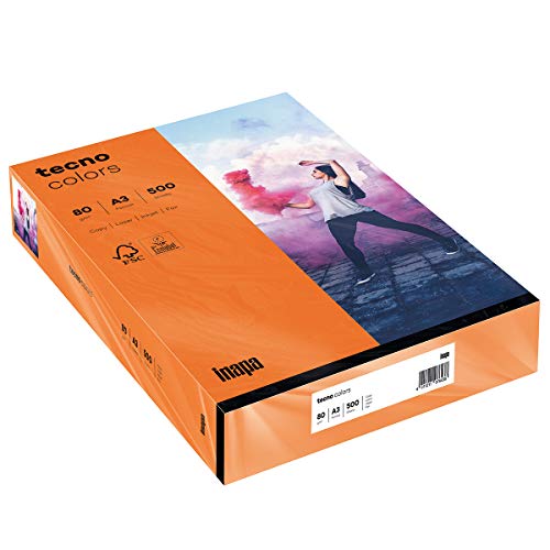 inapa farbiges Druckerpapier buntes Papier tecno Colors: 80 g/m², A3, 500 Blatt, intensivorange inapa farbiges Druckerpapier buntes Papier tecno Colors: 80 g/m², A3, 500 Blatt, intensivorange von inapa