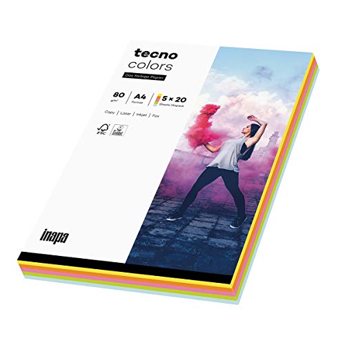 inapa farbiges Kopierpapier tecno Colors mixed pastell: 80 g/m², A4, 100 Blatt inapa farbiges Kopierpapier tecno Colors mixed pastell: 80 g/m², A4, 100 Blatt von inapa