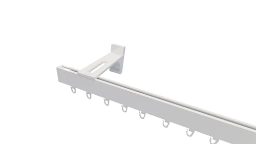 indeko BERN, eckige Gardinenschiene mit Innenlauf aus Aluminium auf Maß, 1-Lauf, weiß, Komplettset mit Zubehör indeko BERN, eckige Gardinenschiene mit Innenlauf aus Aluminium auf Maß, 1-Lauf, weiß, Komplettset mit Zubehör von indeko