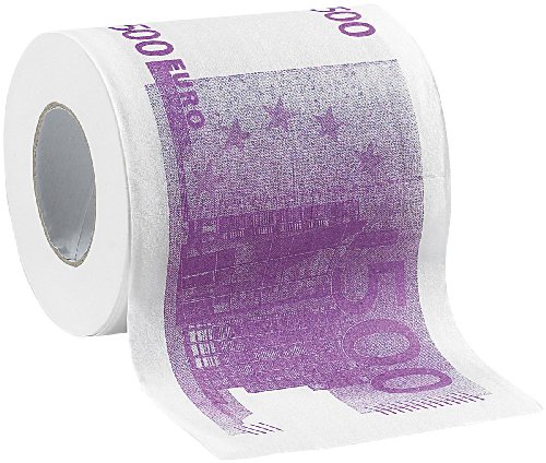 infactory Klopapier: Toilettenpapier mit aufgedruckten 500-Euro-Noten, 2-lagig, 200 Blatt (WC Papier, WC Scherzartikel, Geschenkpapier) von infactory