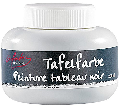 infactory Tafellack: Streichbare Tafelfarbe für mit Kreide beschriftbare Wände, 200 ml (Schreibtafel zum Streichen, Tafel-Farbe zum Streichen, abwischbare selber Machen) von infactory
