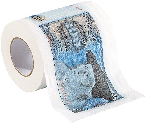 infactory Witziges Toilettenpapier: Retro-Toilettenpapier 100 D-Mark, 1 Rolle (Witziges Klopapier, Spaßpapier für Gäste-WC, Geschenkpapier) von infactory
