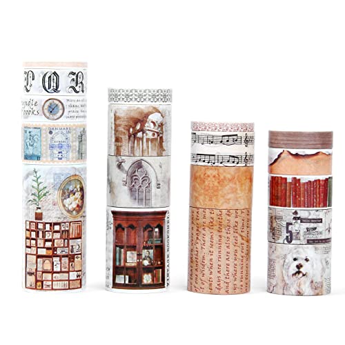 infeelme 18 Rollen Washi Tape Set Vintage Masking Tapes, Dekorative Klebebänder mit Mehreren Mustern für Scrapbooking, Bullet Journal, Tagebücher, Kalender und Karten infeelme 18 Rollen Washi Tape Set Vintage Masking Tapes, Dekorative Klebebänder mit Mehreren Mustern für Scrapbooking, Bullet Journal, Tagebücher, Kalender und Karten von infeelme