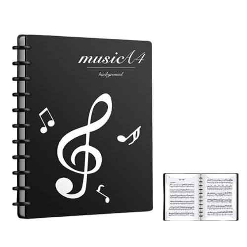 Notenmappe A4 Music Sheet Chormappe, 60 Seiten Notenblätter Mappe, Wasserdicht Musikordner für Klavier Gitarre Violine, Musik Projektmappe für Musiker, Registermappen, Doppelseitig Folder, Schwarz Notenmappe A4 Music Sheet Chormappe, 60 Seiten Notenblätter Mappe, Wasserdicht Musikordner für Klavier Gitarre Violine, Musik Projektmappe für Musiker, Registermappen, Doppelseitig Folder, Schwarz von inkihuit