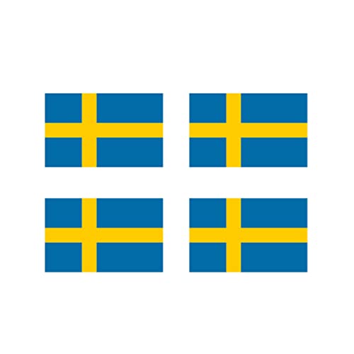 4 x Schweden-Flagge zum Aufbügeln auf Siebdruck, für Stoffe und schwedische Flagge von inking house