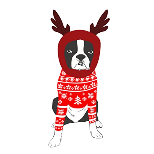 4 x Weihnachts-Hunde-Aufnäher zum Aufbügeln auf Siebdruck, Stoffapplikation, maschinenwaschbar, für Urlaub von inking house