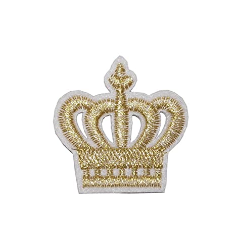 5 x Royal Crown Iron on / Sew On Embroidered Patch Applique Golden King Embroidery Queen Motiv Transfer von inking house