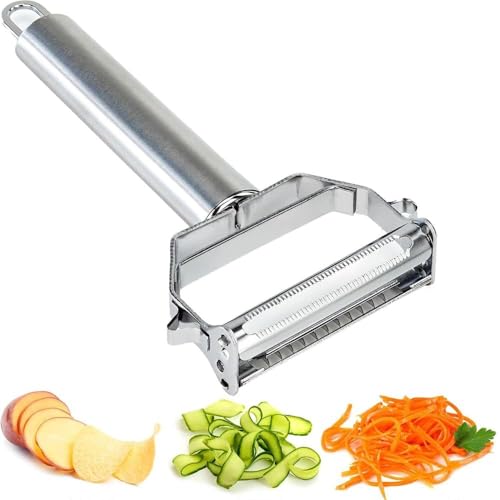 INNCOFFEE 4-in-1 Multifunktionaler Schäler und Reibe für die Küche, Universal-Schäler für Obst und Gemüse, Julienne-Schneider, feine Reibe, Sprossenextraktor, Edelstahl INNCOFFEE 4-in-1 Multifunktionaler Schäler und Reibe für die Küche, Universal-Schäler für Obst und Gemüse, Julienne-Schneider, feine Reibe, Sprossenextraktor, Edelstahl von inncoffee