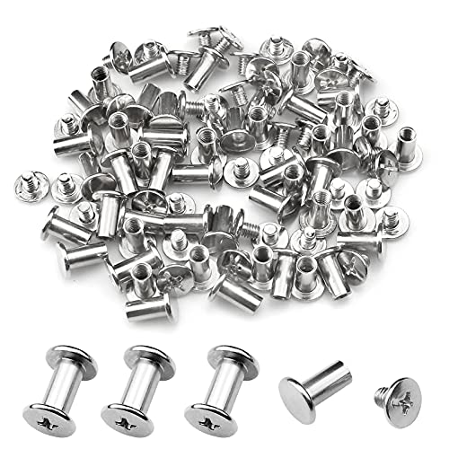 inodiref 50 Set Chicago Schrauben Buchschrauben Chicago Binding Nieten M5*10mm Vernickelte Buchbinderschrauben Set für Leder Buch Papier Gürtel Menüs DIY Basteln, Silber inodiref 50 Set Chicago Schrauben Buchschrauben Chicago Binding Nieten M5*10mm Vernickelte Buchbinderschrauben Set für Leder Buch Papier Gürtel Menüs DIY Basteln, Silber von inodiref