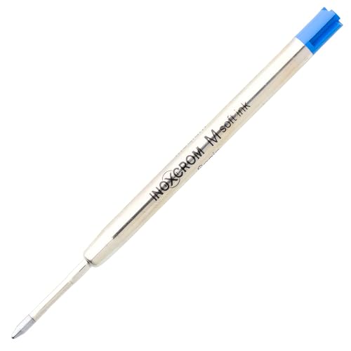 INOXCROM Value Pack mit 25 Ersatzminen aus Metall für 1 mm Kugelschreiber, weiche blaue Tinte (25 Ersatzminen) von inoxcrom: